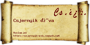 Csjernyik Éva névjegykártya