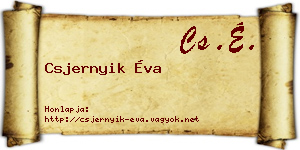Csjernyik Éva névjegykártya