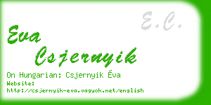 eva csjernyik business card
