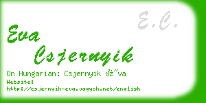 eva csjernyik business card